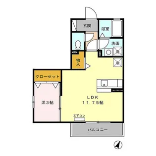 リビングタウン瀬名川【1階】の間取り