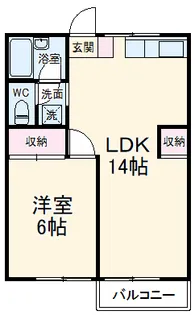 第二袖ヶ浜ハイツ【2階】の間取り