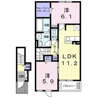 アップル ヒルズA【2階】の間取り