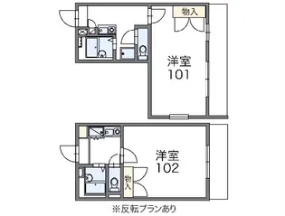 レオパレスプリエール【102号室】の間取り