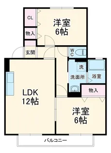 シンカンベムジューB棟【2階】の間取り