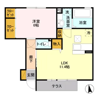 メイプルリーフ D【1階】の間取り