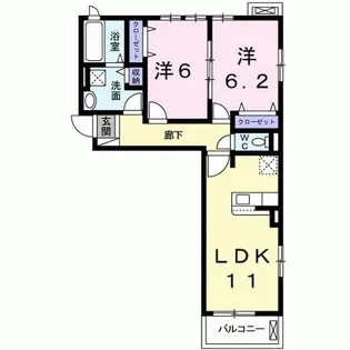エレガンテ ソーレ【2階】の間取り