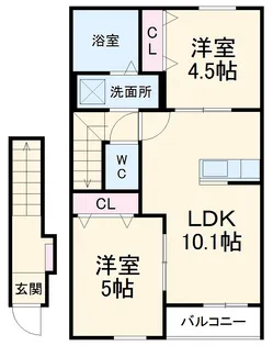 エクシール赤池【2階】の間取り