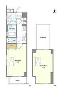 シェル中野弥生町【9階】の間取り