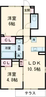 ウォールナッツガーデン【1階】の間取り