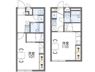 レオパレス江川【2階】の間取り