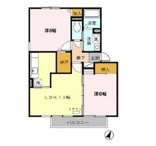エクレール 東【2階】の間取り