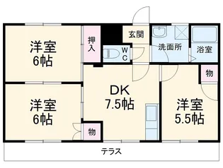 コーポ一の森【1階】の間取り