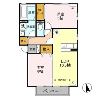 ベルネージュ AB【2階】の間取り