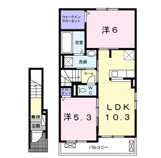 ローズベルⅡ【2階】の間取り
