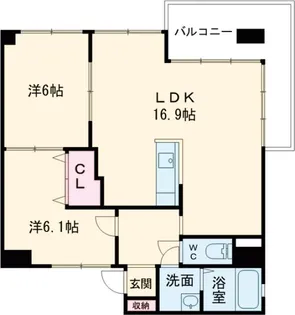 カルム竹林【101号室】の間取り
