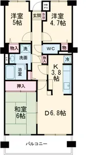 バームハイツ西葛西【1205号室】の間取り