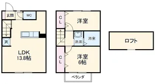プロスパー中砂A棟【F号室】の間取り