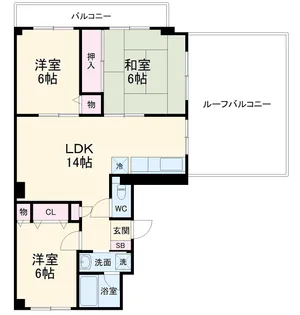 新千里ハイツこうじ【6階】の間取り