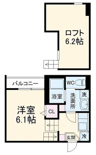 アイワイコート名城公園【203号室】の間取り
