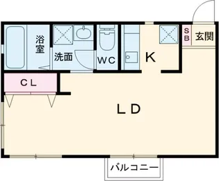 スタジオゴルド【102号室】の間取り