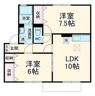 サンローズ鵠沼C【202号室】の間取り