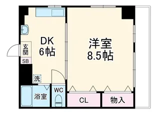 津賀マンション【6階】の間取り