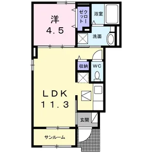 ヴィラソール【1階】の間取り