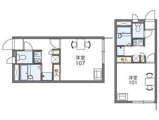 レオパレスO−SAM【207号室】の間取り