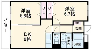 フォーリーフ【202号室】の間取り