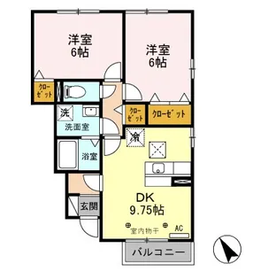 ビューバレー星の宮 F【1階】の間取り