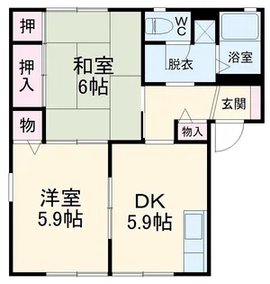 はまなすの家B【202号室】の間取り