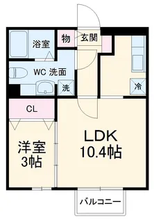 サニーハウス E【1階】の間取り