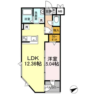 ローラス茶町【1階】の間取り