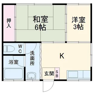 緑マンションA棟【2階】の間取り