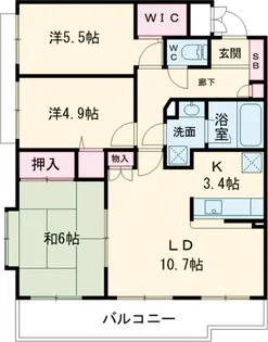 ファミールシティ武蔵関Ⅱ番館【2階】の間取り