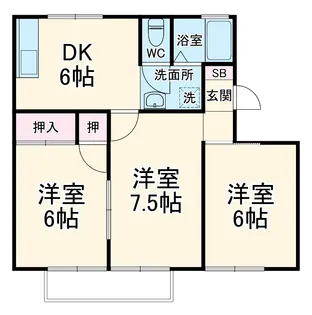 ロイヤル浜之郷【1階】の間取り