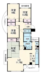 レクセルガーデン志津【2階】の間取り