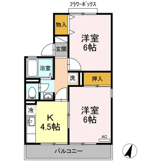 ハウゼ・ユートピア A【2階】の間取り