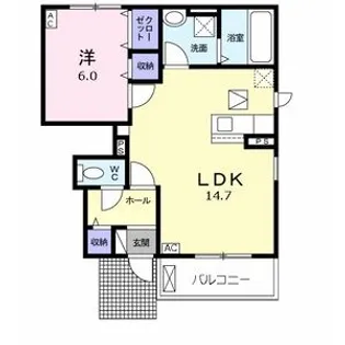カーサ フェリーチェ Ⅰ【1階】の間取り