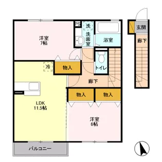 ピーノ・エヴァラスティング A【2階】の間取り