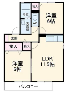 ブルンネンパークC【2階】の間取り