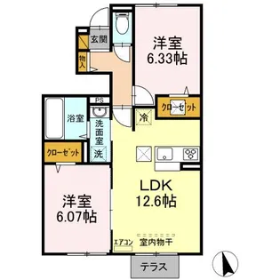 グランデB棟【1階】の間取り