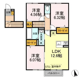 グランデB棟【2階】の間取り