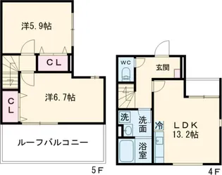 DEAR ECLASS TORITSUDAI【4階】の間取り