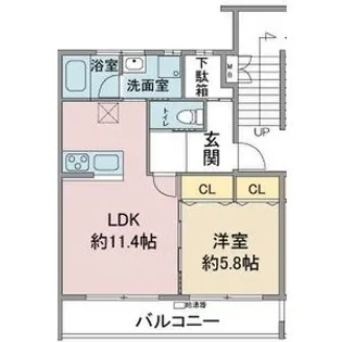 パークウエスト上社【302号室】の間取り