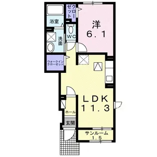 ブリリアント KⅡ【1階】の間取り