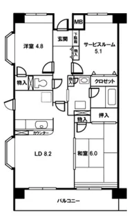 ローブレ・ヴィラ川越【208号室】の間取り