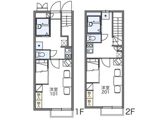 レオパレスEASEⅢ【2階】の間取り