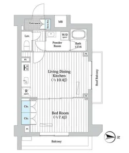 プレール・ドゥーク新宿West 【4階】の間取り