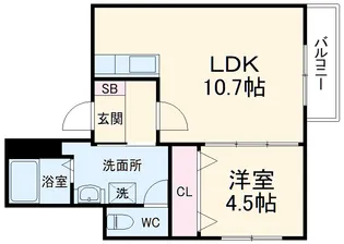 スクエアプレイス豊中【3階】の間取り