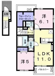カーサ エスポア【2階】の間取り