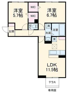 ニーナサクレ【1階】の間取り