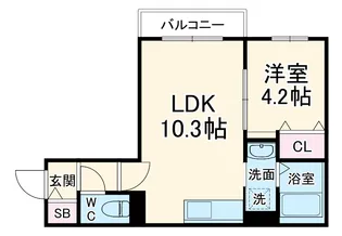 ラ・シック蕨【1階】の間取り